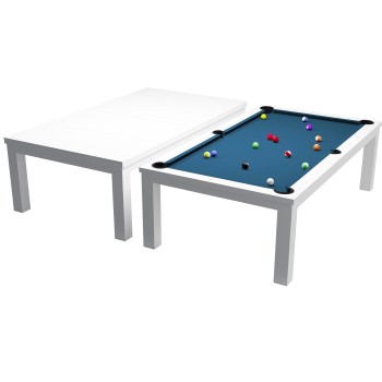 Billardtisch / Esstisch, Pool, Rasson Penelope II, inkl. Abdeckplatte, weiß-glänzend, display piece