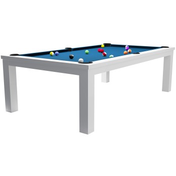 Billardtisch / Esstisch, Pool, Rasson Penelope II, inkl. Abdeckplatte, weiß-glänzend, display piece