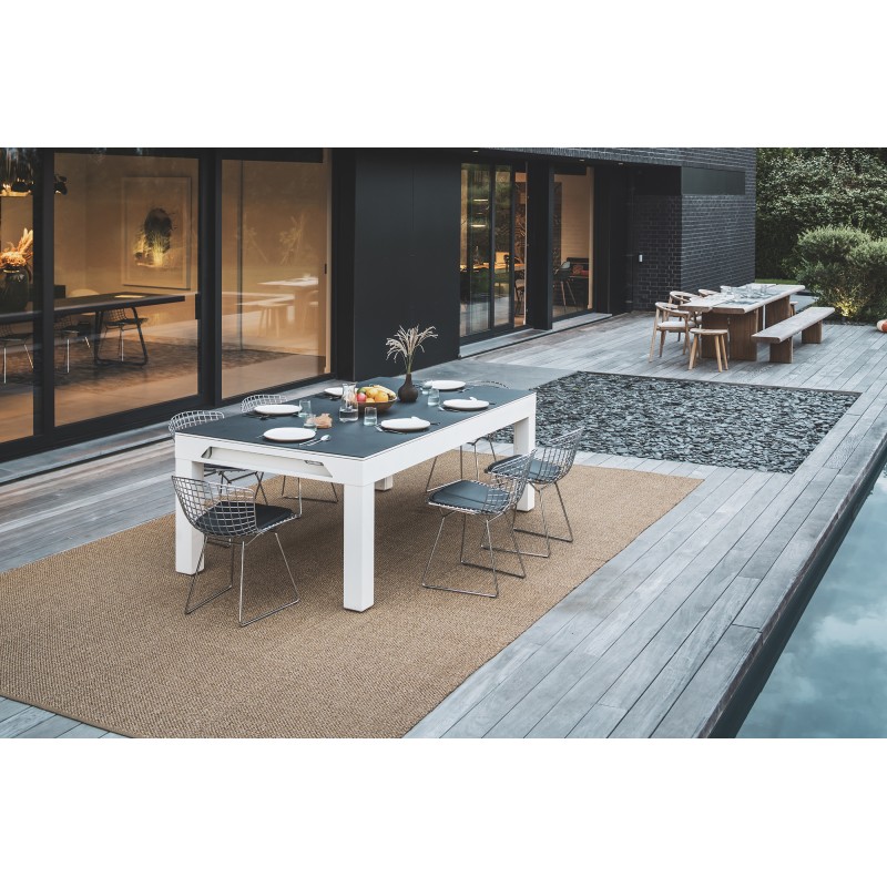 Billardtisch, Pool, Cornilleau Classic Outdoor, 7 ft. (Fuß), weiß-grau