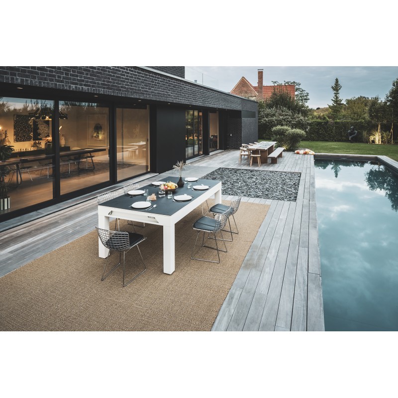 Billardtisch, Pool, Cornilleau Classic Outdoor, 7 ft. (Fuß), weiß-grau