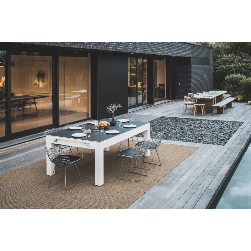 Billardtisch, Pool, Cornilleau Classic Outdoor, 7 ft. (Fuß), weiß-grau