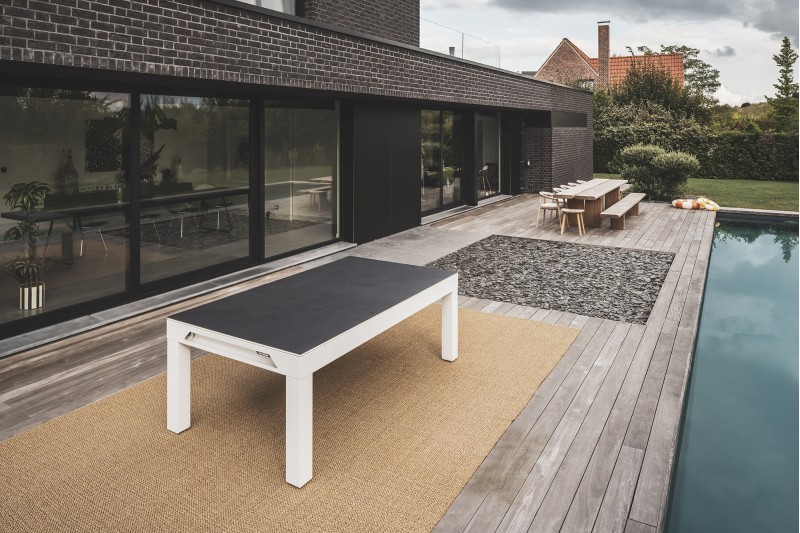 Billardtisch, Pool, Cornilleau Classic Outdoor, 7 ft. (Fuß), weiß-grau