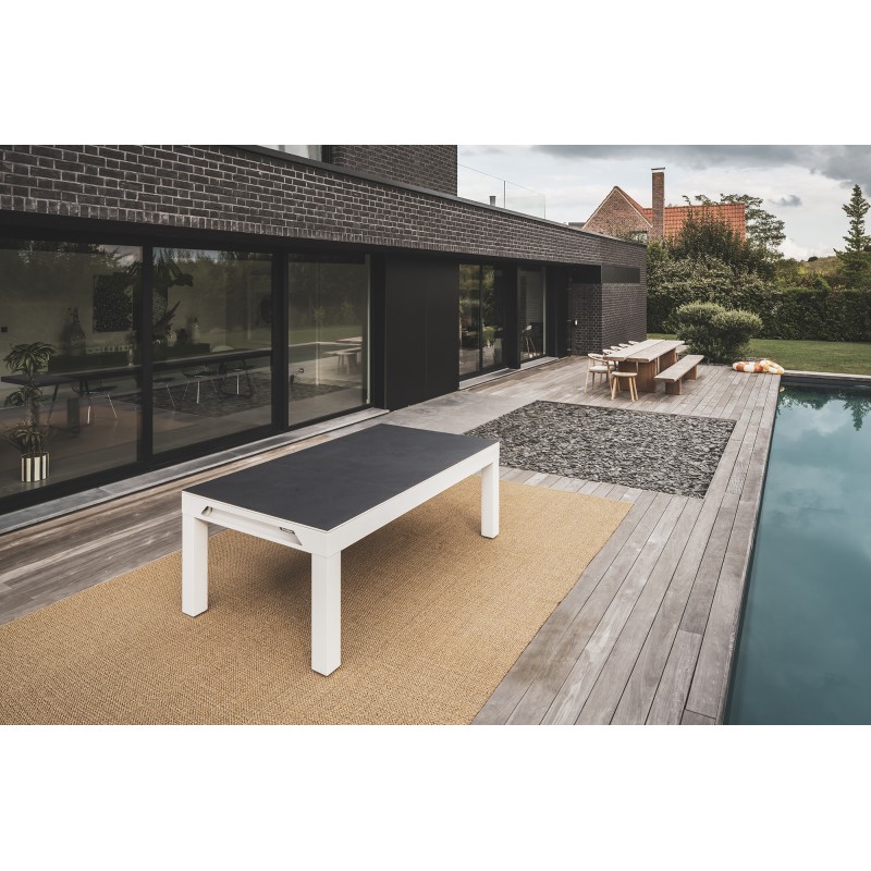 Billardtisch, Pool, Cornilleau Classic Outdoor, 7 ft. (Fuß), weiß-grau