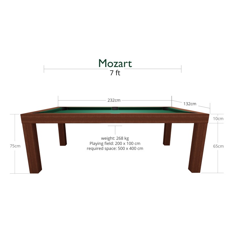 Billardtisch / Esstisch, Pool, Mozart, 7 ft. (Fuß), mahagoni Billardtisch / Esstisch, Pool, Mozart, 7 ft. (Fuß), mahagoni