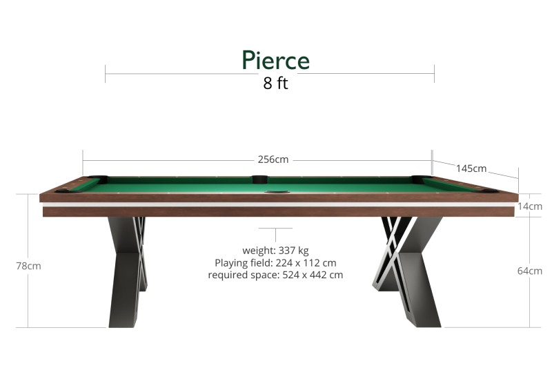Billardtisch / Esstisch, Pool, Rasson Pierce, 8 ft. (Fuß), walnuss