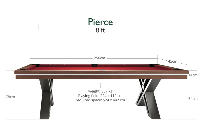 Billardtisch / Esstisch, Pool, Rasson Pierce, 8 ft. (Fuß), walnuss, inkl. Abdeckplatte, gebraucht