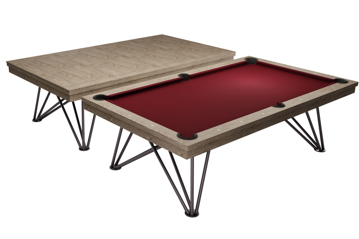 Billardtisch / Esstisch, Pool, Rasson Dauphine, gebeizte Eiche