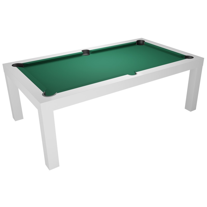 Billardtisch / Esstisch, Pool, Mozart, 7 ft. (Fuß), matt-weiß