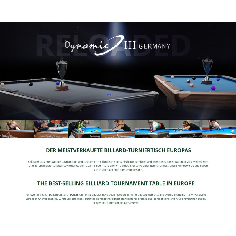Billardtisch, Pool, Dynamic II, schwarz glänzend