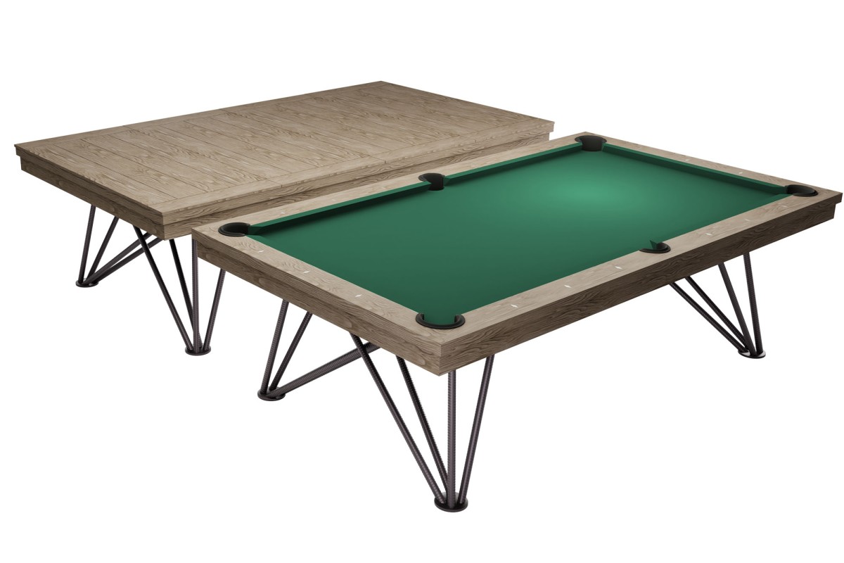 Billardtisch / Esstisch, Pool, Rasson Dauphine, gebeizte Eiche
