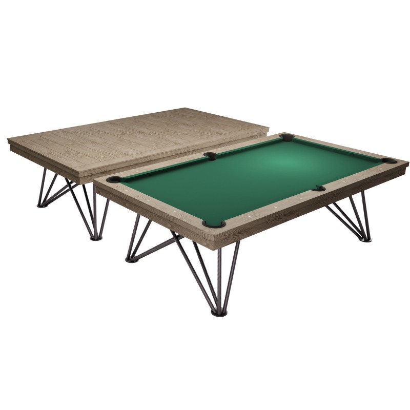 Billardtisch / Esstisch, Pool, Rasson Dauphine, gebeizte Eiche