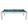 Billardtisch / Esstisch, Pool, Rasson Penelope II, inkl. Abdeckplatte, weiß-glänzend