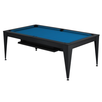 Billardtisch / Esstisch, Pool, Vancouver III, 7 ft. (Fuß), schwarz/schwarz, blaues Tuch