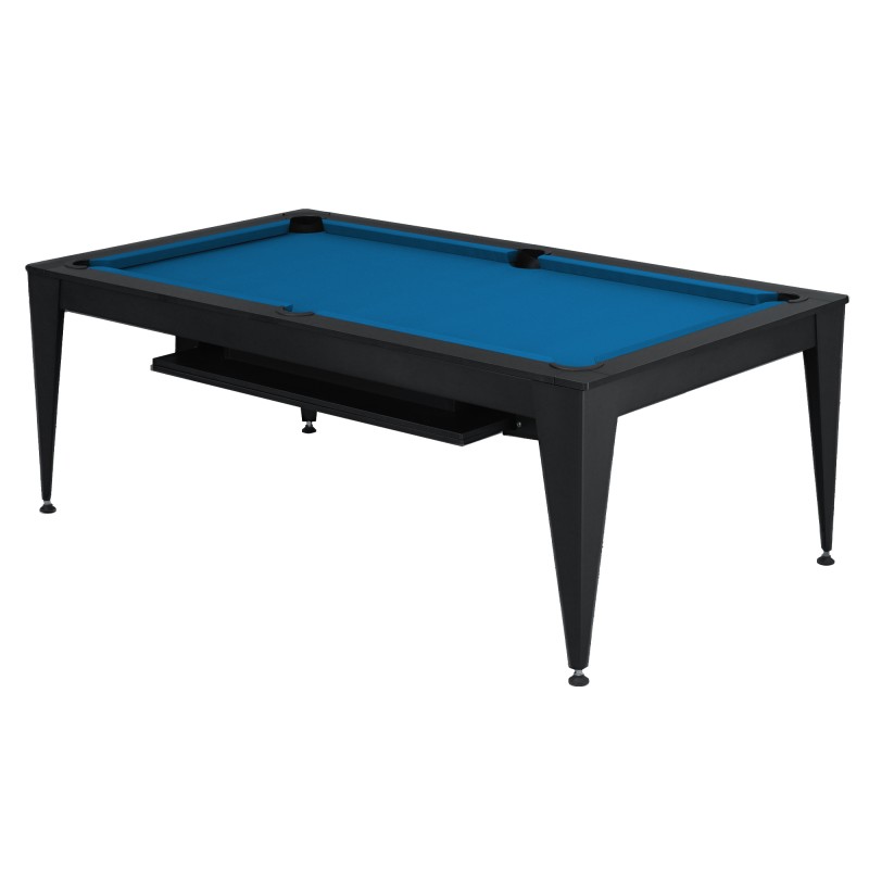 Billardtisch / Esstisch, Pool, Vancouver III, 7 ft. (Fuß), schwarz/schwarz, blaues Tuch Billardtisch / Esstisch, Pool, Vancouver III, 7 ft. (Fuß), schwarz/schwarz, blaues Tuch