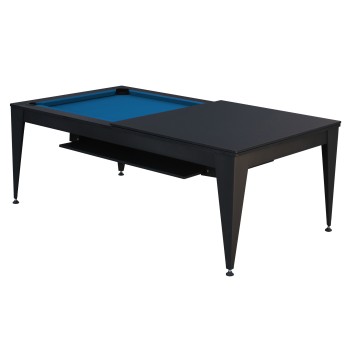 Billardtisch / Esstisch, Pool, Vancouver III, 7 ft. (Fuß), schwarz/schwarz, blaues Tuch