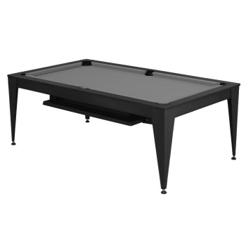 Billardtisch / Esstisch, Pool, Vancouver III, 7 ft. (Fuß), schwarz/schwarz, graues Tuch