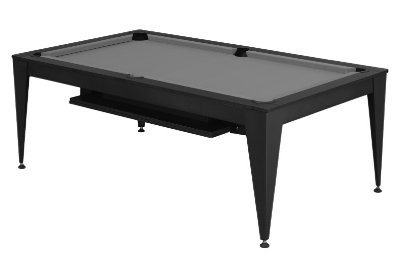 Billardtisch / Esstisch, Pool, Vancouver III, 7 ft. (Fuß), schwarz/schwarz, graues Tuch