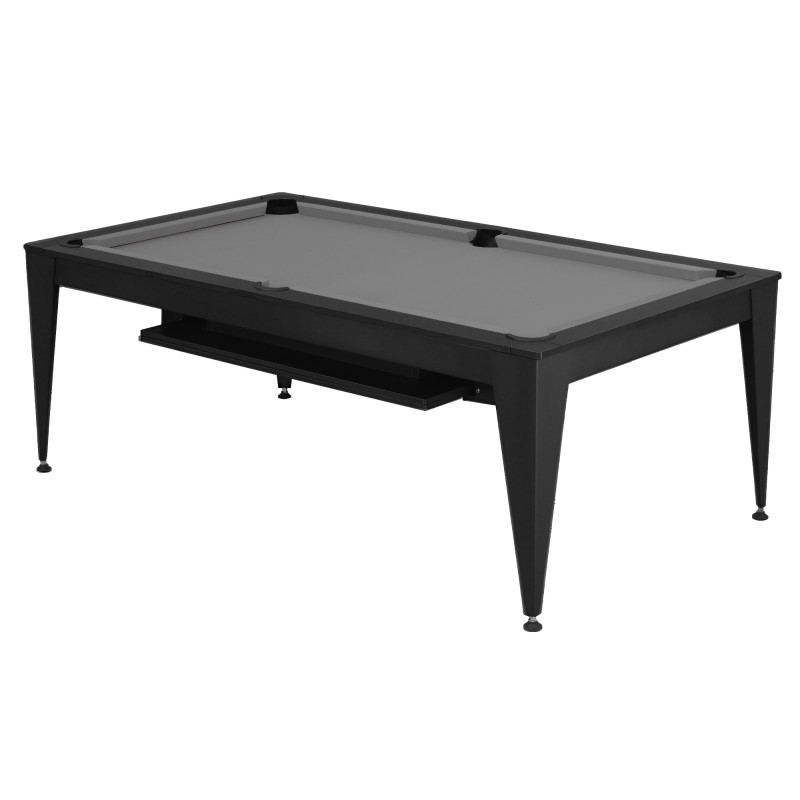 Billardtisch / Esstisch, Pool, Vancouver III, 7 ft. (Fuß), schwarz/schwarz, graues Tuch Billardtisch / Esstisch, Pool, Vancouver III, 7 ft. (Fuß), schwarz/schwarz, graues Tuch