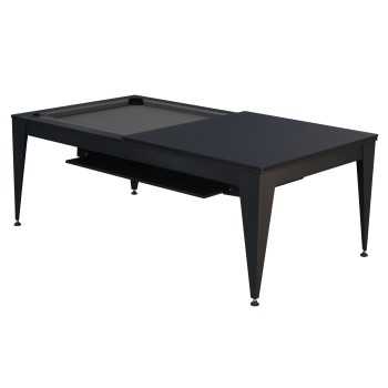 Billardtisch / Esstisch, Pool, Vancouver III, 7 ft. (Fuß), schwarz/schwarz, graues Tuch