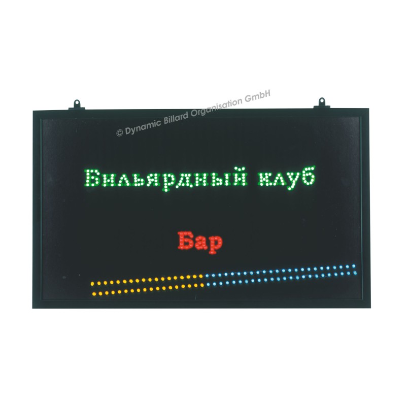 LED-Schild, Billard Club Bar, russisch LED-Schild, Billard Club Bar, russisch